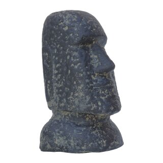 Moai Statue, Easter Island Head, 20 cm, stone figure, garden decoration, black antique, frost proof